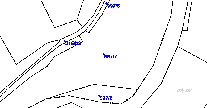 Parcela st. 997/7 v KÚ Suchdol u Bujanova, Katastrální mapa