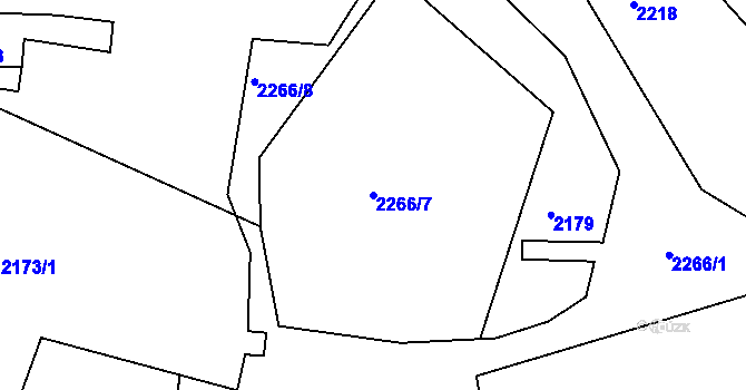 Parcela st. 2266/7 v KÚ Suchdol u Bujanova, Katastrální mapa