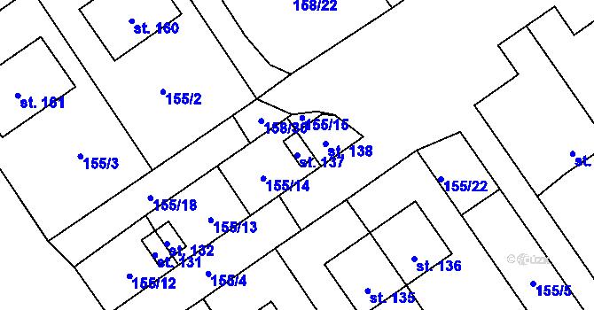 Parcela st. 137 v KÚ Zdíky, Katastrální mapa