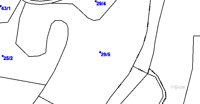 Parcela st. 29/5 v KÚ Zdíky, Katastrální mapa
