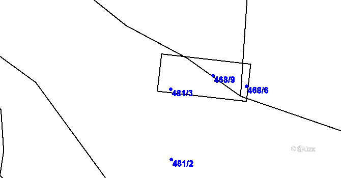 Parcela st. 481/3 v KÚ Zdíky, Katastrální mapa