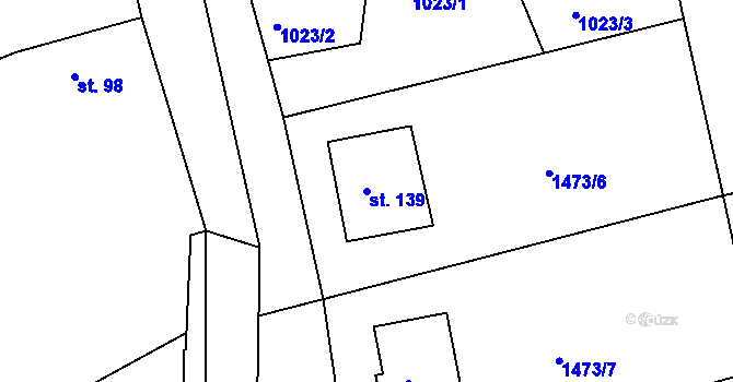 Parcela st. 139 v KÚ Bujesily, Katastrální mapa