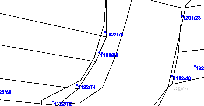 Parcela st. 1122/6 v KÚ Bujesily, Katastrální mapa