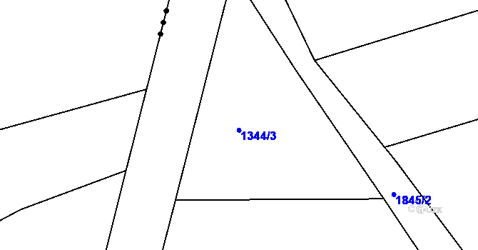 Parcela st. 1344/3 v KÚ Bujesily, Katastrální mapa