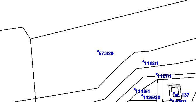 Parcela st. 573/29 v KÚ Bujesily, Katastrální mapa