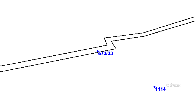 Parcela st. 573/33 v KÚ Bujesily, Katastrální mapa
