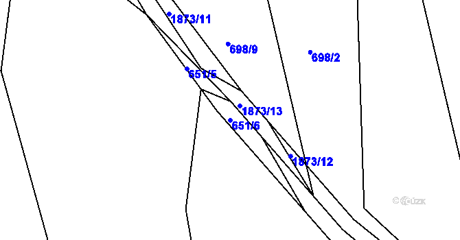 Parcela st. 651/6 v KÚ Bujesily, Katastrální mapa