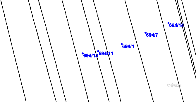 Parcela st. 694/11 v KÚ Bujesily, Katastrální mapa