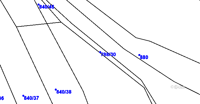 Parcela st. 798/30 v KÚ Bujesily, Katastrální mapa