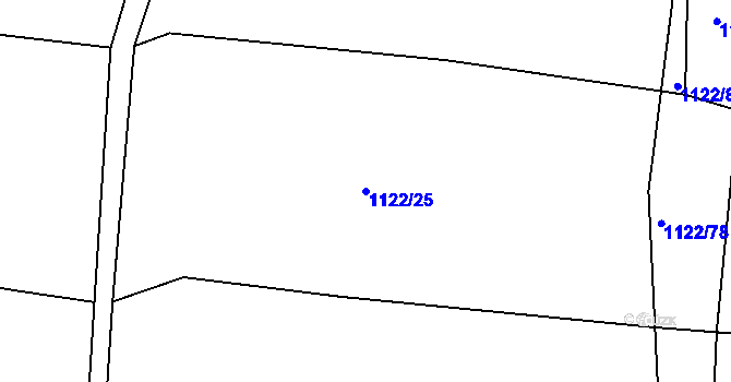 Parcela st. 1122/25 v KÚ Bujesily, Katastrální mapa