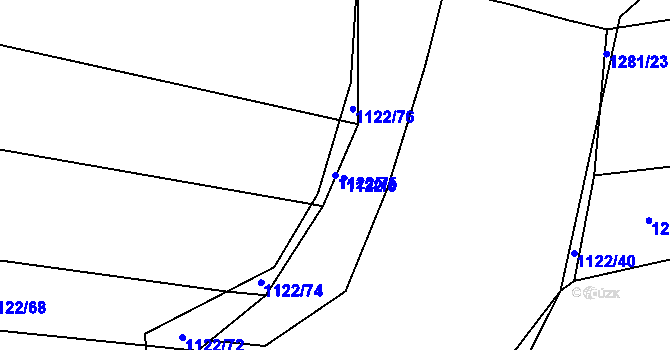 Parcela st. 1122/75 v KÚ Bujesily, Katastrální mapa
