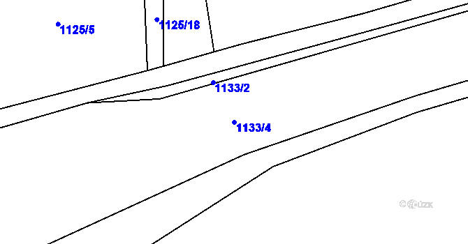 Parcela st. 1133/4 v KÚ Bujesily, Katastrální mapa