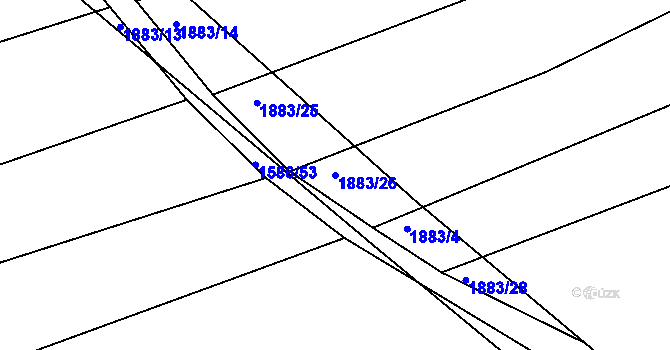 Parcela st. 1883/26 v KÚ Bujesily, Katastrální mapa