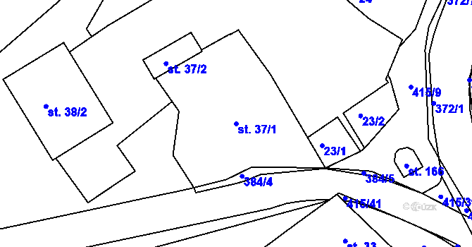Parcela st. 37/1 v KÚ Buk, Katastrální mapa