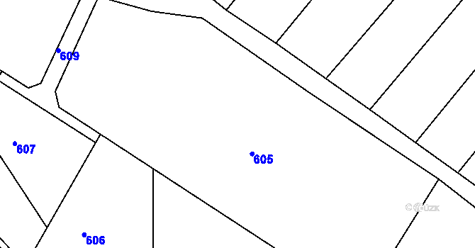 Parcela st. 211/5 v KÚ Buk, Katastrální mapa