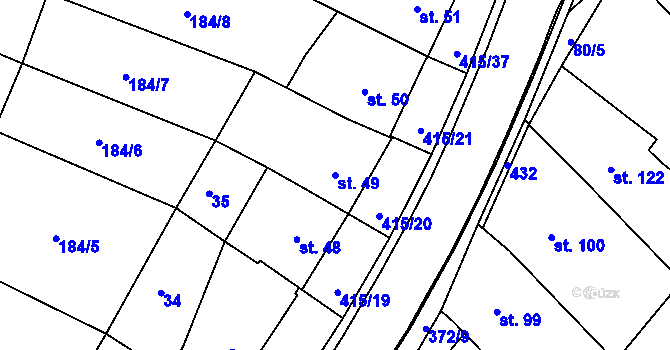 Parcela st. 49 v KÚ Buk, Katastrální mapa