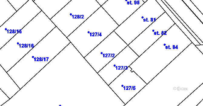 Parcela st. 127/2 v KÚ Buk, Katastrální mapa