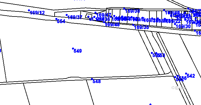 Parcela st. 166 v KÚ Buk, Katastrální mapa