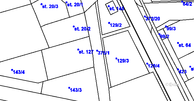 Parcela st. 376/1 v KÚ Buk, Katastrální mapa