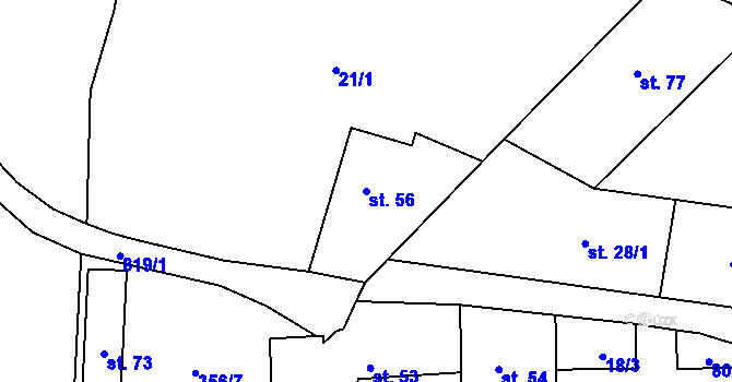 Parcela st. 56 v KÚ Bukol, Katastrální mapa