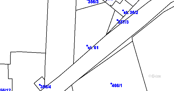 Parcela st. 61 v KÚ Bukol, Katastrální mapa