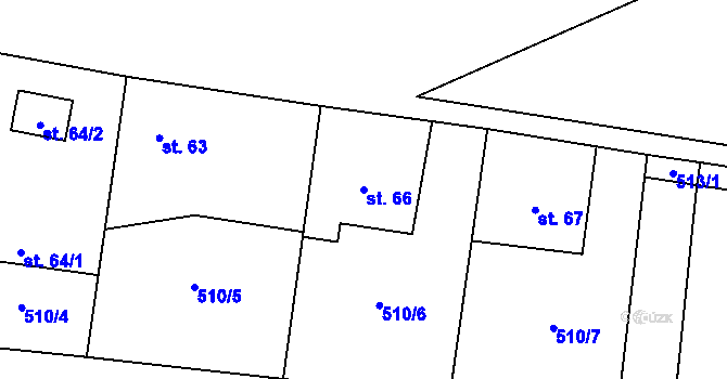 Parcela st. 66 v KÚ Bukol, Katastrální mapa