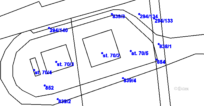 Parcela st. 70/2 v KÚ Bukol, Katastrální mapa