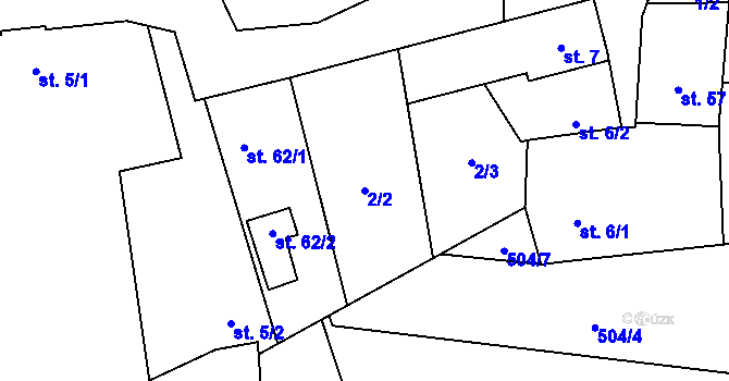 Parcela st. 2/2 v KÚ Bukol, Katastrální mapa