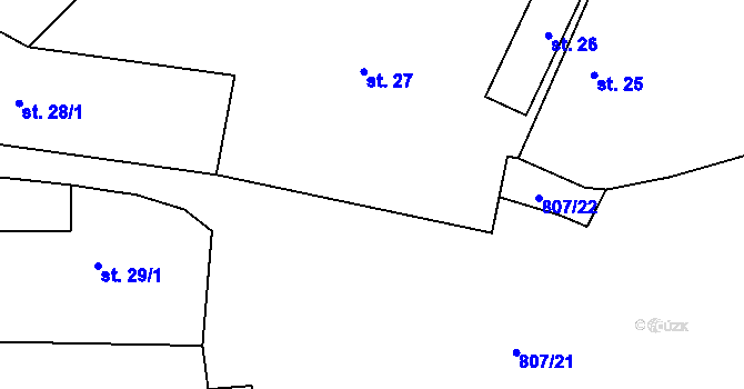 Parcela st. 807/13 v KÚ Bukol, Katastrální mapa