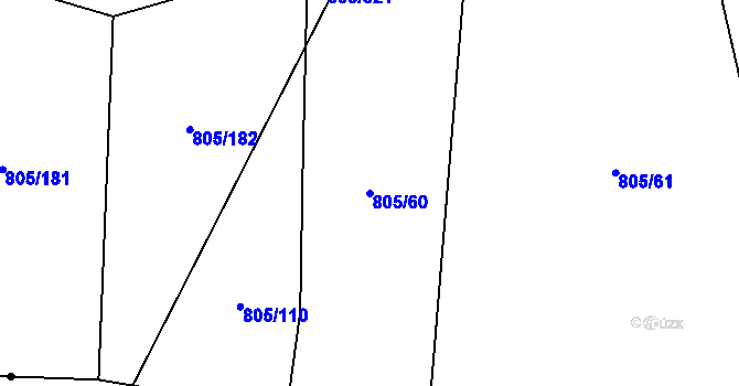 Parcela st. 805/60 v KÚ Bukol, Katastrální mapa