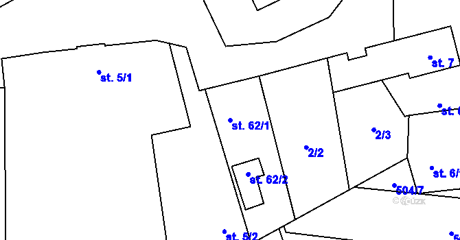Parcela st. 62/1 v KÚ Bukol, Katastrální mapa