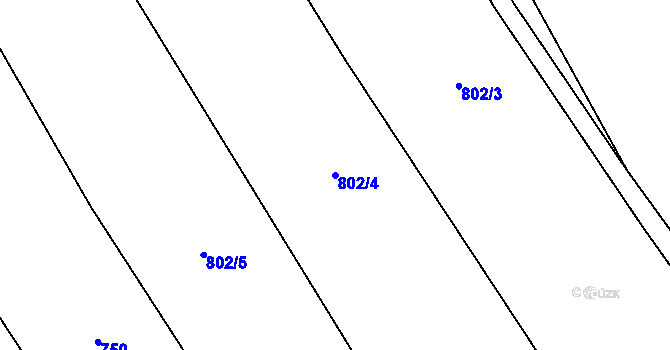 Parcela st. 802/4 v KÚ Bukov na Moravě, Katastrální mapa