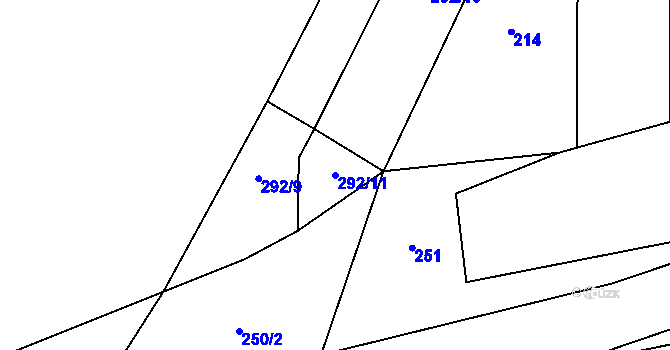 Parcela st. 292/11 v KÚ Bukov na Moravě, Katastrální mapa