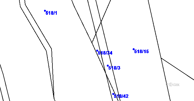 Parcela st. 518/34 v KÚ Bukov na Moravě, Katastrální mapa