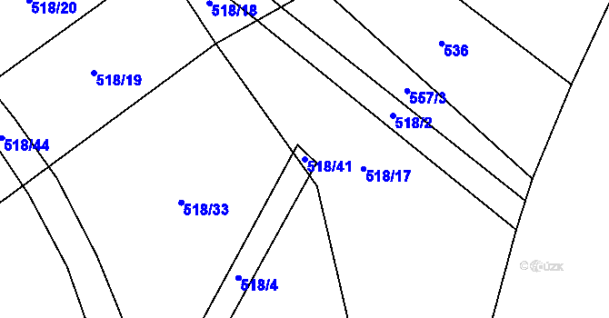 Parcela st. 518/41 v KÚ Bukov na Moravě, Katastrální mapa