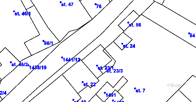 Parcela st. 23/2 v KÚ Bukov na Moravě, Katastrální mapa
