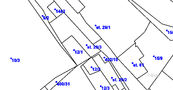 Parcela st. 29/3 v KÚ Bukov na Moravě, Katastrální mapa