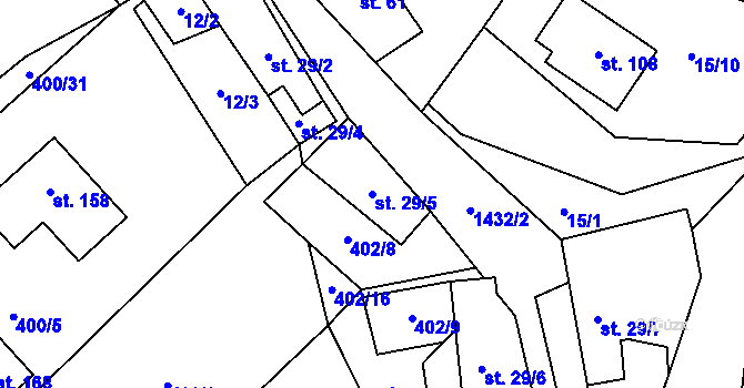 Parcela st. 29/5 v KÚ Bukov na Moravě, Katastrální mapa