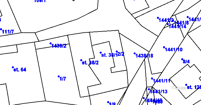 Parcela st. 38/1 v KÚ Bukov na Moravě, Katastrální mapa