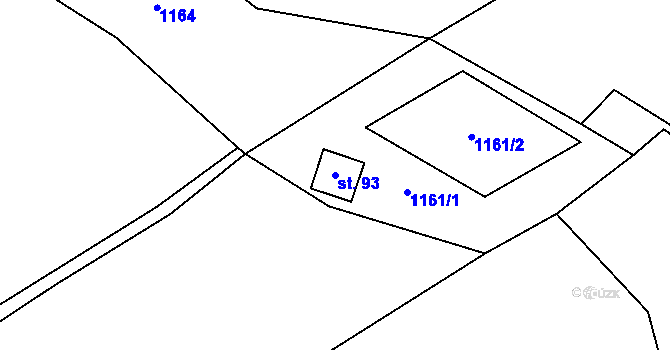 Parcela st. 93 v KÚ Bukov na Moravě, Katastrální mapa