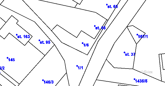 Parcela st. 1/6 v KÚ Bukov na Moravě, Katastrální mapa