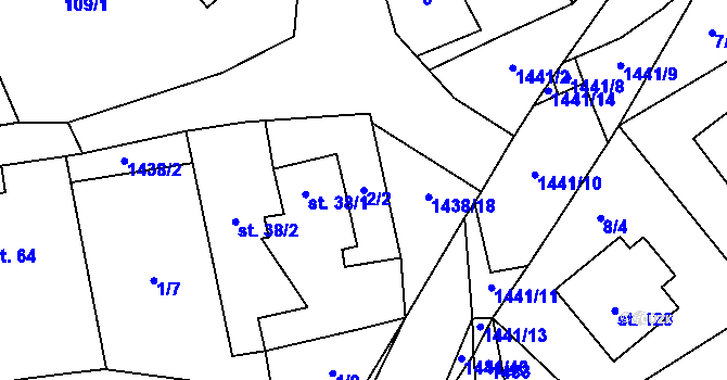 Parcela st. 2/2 v KÚ Bukov na Moravě, Katastrální mapa