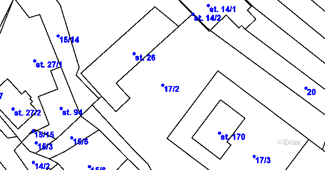 Parcela st. 17/2 v KÚ Bukov na Moravě, Katastrální mapa