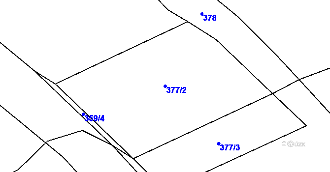 Parcela st. 377/2 v KÚ Bukov na Moravě, Katastrální mapa