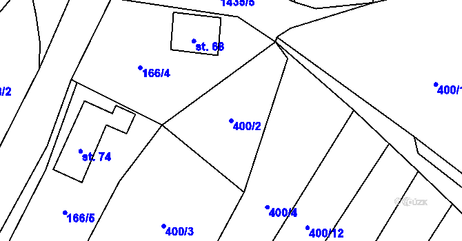Parcela st. 400/2 v KÚ Bukov na Moravě, Katastrální mapa