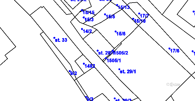 Parcela st. 28/1 v KÚ Bukov na Moravě, Katastrální mapa