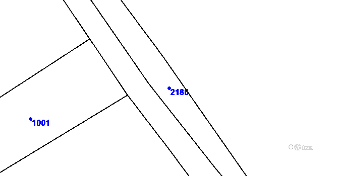 Parcela st. 2186 v KÚ Milasín, Katastrální mapa