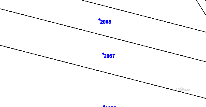 Parcela st. 2067 v KÚ Milasín, Katastrální mapa
