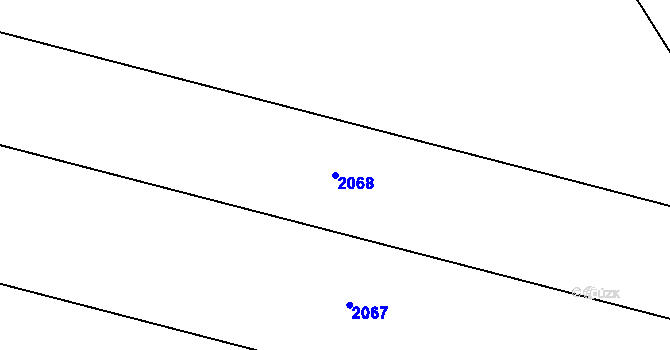 Parcela st. 2068 v KÚ Milasín, Katastrální mapa