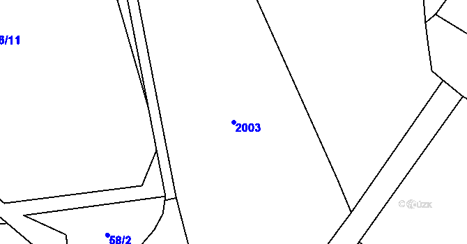 Parcela st. 2003 v KÚ Milasín, Katastrální mapa